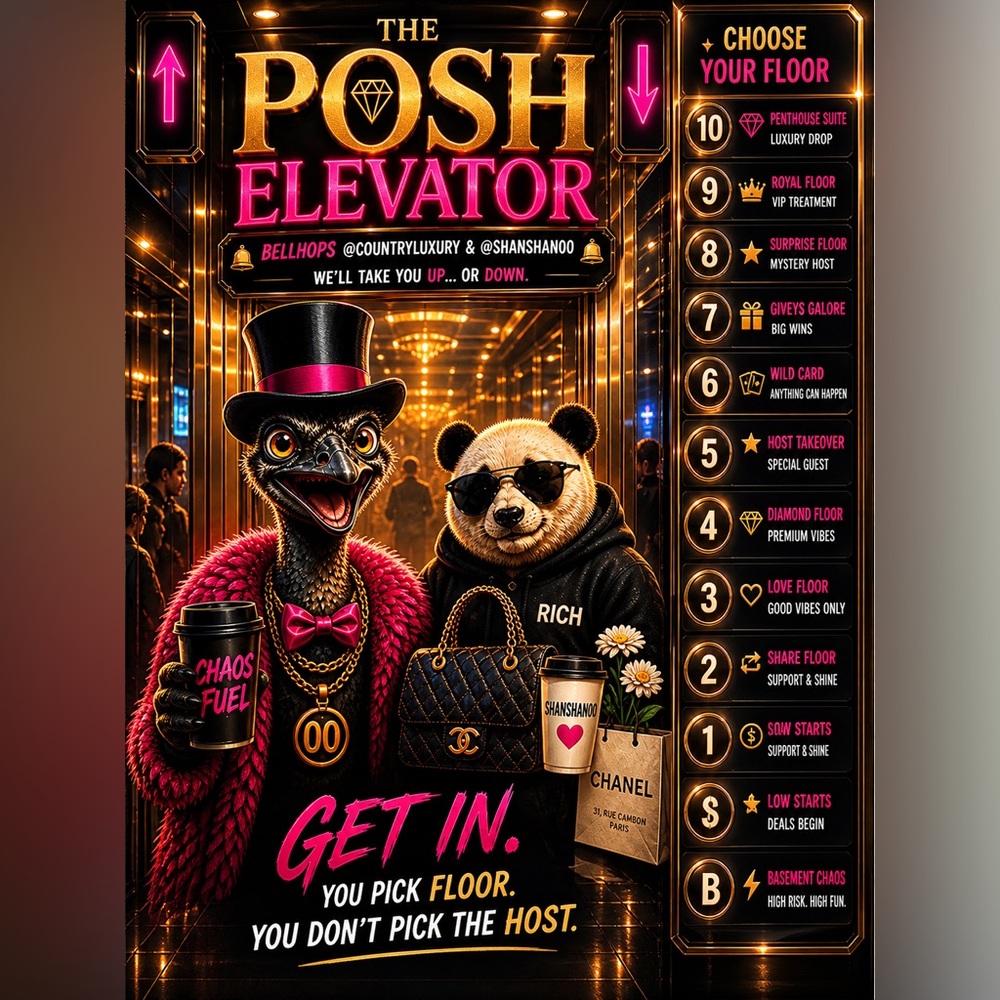THE POSH ELEVATOR ✨FRIDAY
Each floor = a different experience: - Picture 3 of 16